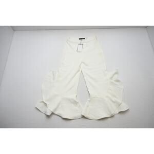 Zara Woman White Flare Disco Pants Womens Size Small NWT